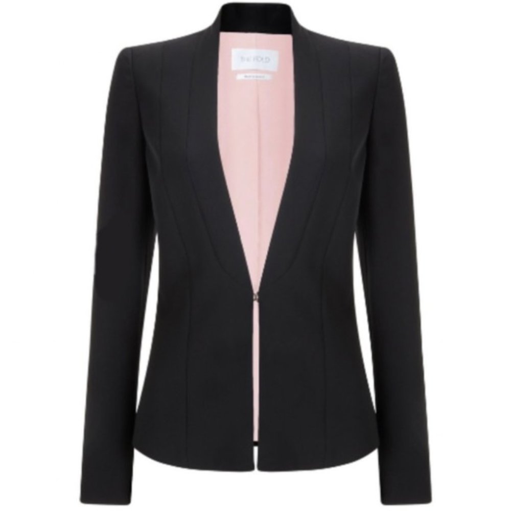 The Fold London Le Marais Navy Tuxedo Blazer Jacket